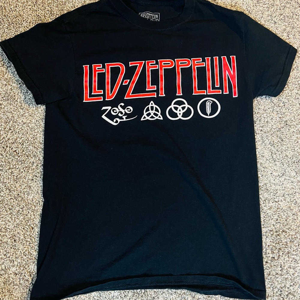 Led Zeplin T Shirt Mens Black Zoso Symbols Mens Small